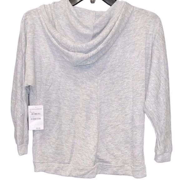 New Nordstroms B.P. Light Weight Heather Gray 3/4 Sleeve Shirt with Hood - Picture 2 of 10